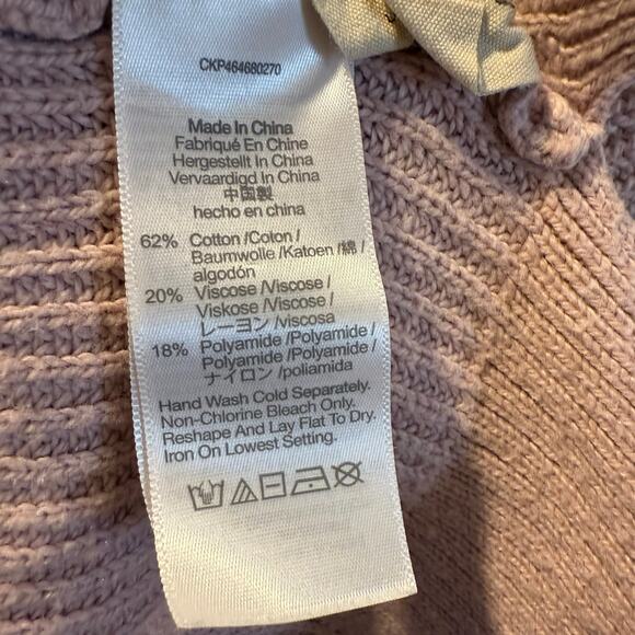 Madewell Pink Front Patch Pocket Thick Ribbed Knit Sweater XL - Picture 6 of 10